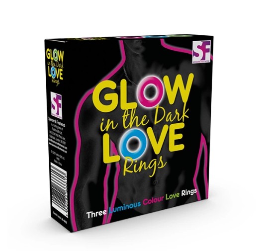 Pierścienie na penisa fosforyzujące - Glow in the Dark Love Rings